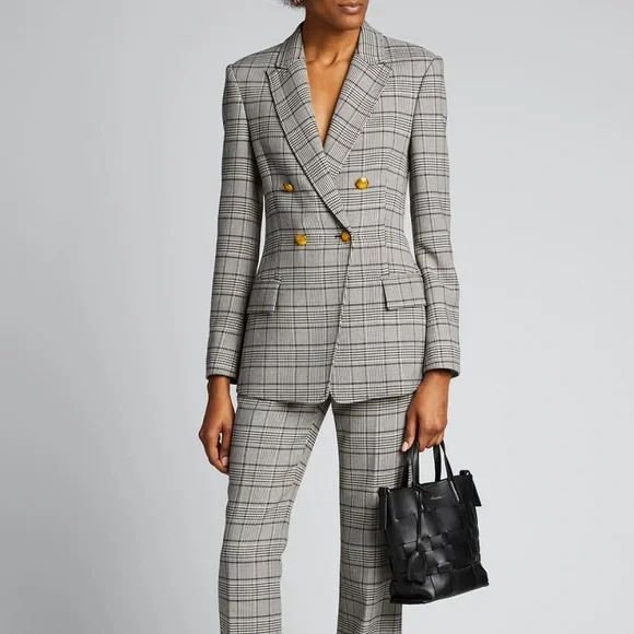 A.L.C. Sedgwick II Plaid Double Breasted Blazer Size 4 - Picture 4 of 4